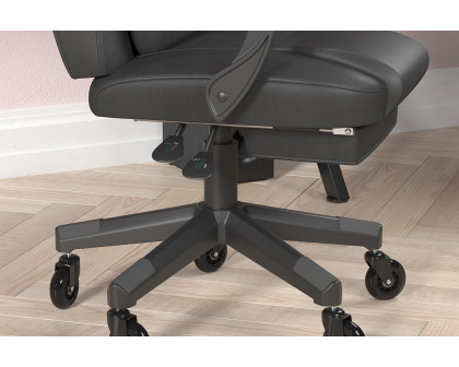 BLNK X40 Gaming Racing Computer Chair with Fully Reclining Back/Arms and Transparent Roller Wheels, Slide-Out Footrest - Black