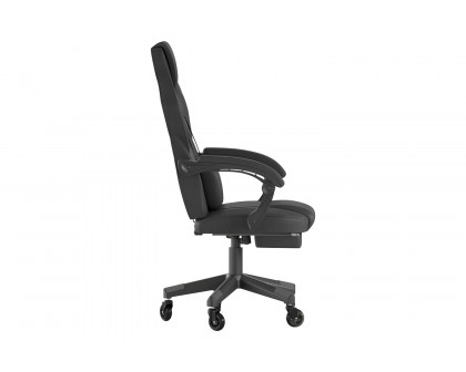 BLNK X40 Gaming Racing Computer Chair with Fully Reclining Back/Arms and Transparent Roller Wheels, Slide-Out Footrest - Black