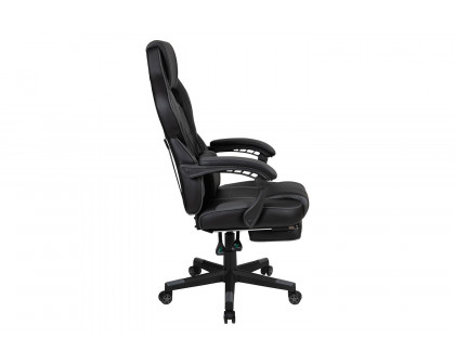 BLNK X40 Gaming Racing Ergonomic Computer Chair with Fully Reclining Back/Arms, Slide-Out Footrest, Massaging Lumbar - Black/Gray