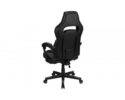 BLNK X40 Gaming Racing Ergonomic Computer Chair with Fully Reclining Back/Arms, Slide-Out Footrest, Massaging Lumbar - Black/Gray