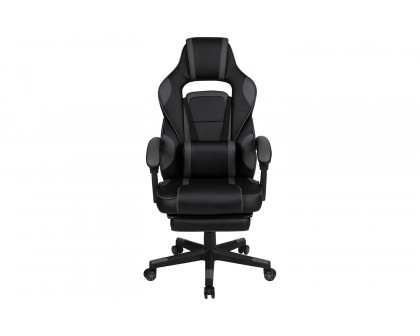 BLNK X40 Gaming Racing Ergonomic Computer Chair with Fully Reclining Back/Arms, Slide-Out Footrest, Massaging Lumbar - Black/Gray