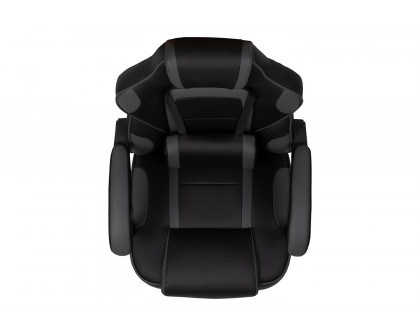 BLNK X40 Gaming Racing Ergonomic Computer Chair with Fully Reclining Back/Arms, Slide-Out Footrest, Massaging Lumbar - Black/Gray