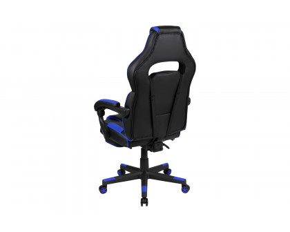 BLNK X40 Gaming Racing Ergonomic Computer Chair with Fully Reclining Back/Arms, Slide-Out Footrest, Massaging Lumbar - Black/Blue