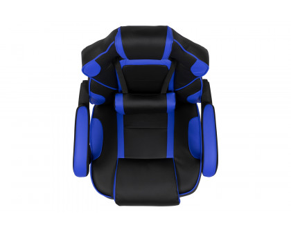 BLNK X40 Gaming Racing Ergonomic Computer Chair with Fully Reclining Back/Arms, Slide-Out Footrest, Massaging Lumbar - Black/Blue