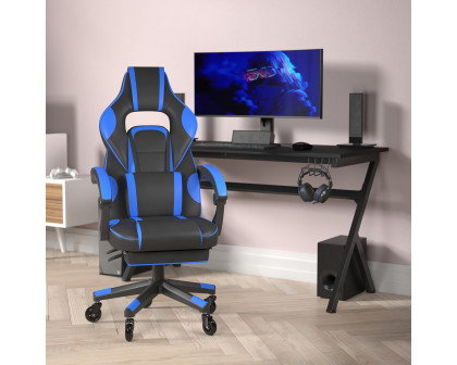 BLNK X40 Gaming Racing Computer Chair with Fully Reclining Back/Arms and Transparent Roller Wheels, Slide-Out Footrest