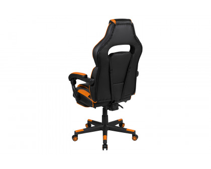 BLNK X40 Gaming Racing Ergonomic Computer Chair with Fully Reclining Back/Arms, Slide-Out Footrest, Massaging Lumbar - Black/Orange