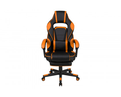 BLNK X40 Gaming Racing Ergonomic Computer Chair with Fully Reclining Back/Arms, Slide-Out Footrest, Massaging Lumbar - Black/Orange