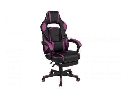 BLNK X40 Gaming Racing Ergonomic Computer Chair with Fully Reclining Back/Arms, Slide-Out Footrest, Massaging Lumbar - Black/Purple