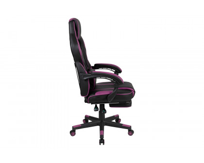 BLNK X40 Gaming Racing Ergonomic Computer Chair with Fully Reclining Back/Arms, Slide-Out Footrest, Massaging Lumbar - Black/Purple