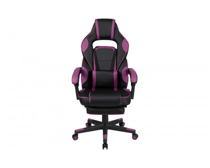 BLNK X40 Gaming Racing Ergonomic Computer Chair with Fully Reclining Back/Arms, Slide-Out Footrest, Massaging Lumbar - Black/Purple