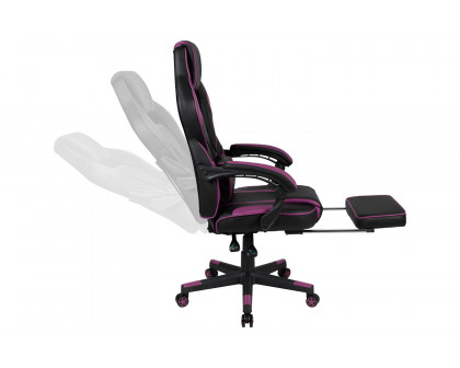 BLNK X40 Gaming Racing Ergonomic Computer Chair with Fully Reclining Back/Arms, Slide-Out Footrest, Massaging Lumbar - Black/Purple