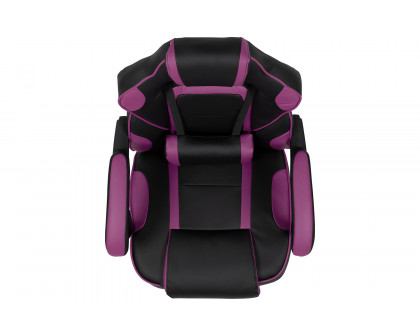 BLNK X40 Gaming Racing Ergonomic Computer Chair with Fully Reclining Back/Arms, Slide-Out Footrest, Massaging Lumbar - Black/Purple