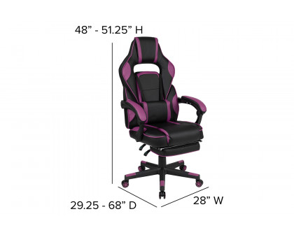 BLNK X40 Gaming Racing Ergonomic Computer Chair with Fully Reclining Back/Arms, Slide-Out Footrest, Massaging Lumbar - Black/Purple