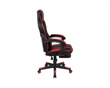 BLNK X40 Gaming Racing Ergonomic Computer Chair with Fully Reclining Back/Arms, Slide-Out Footrest, Massaging Lumbar - Red