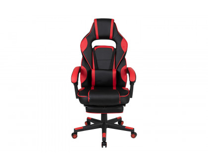 BLNK X40 Gaming Racing Ergonomic Computer Chair with Fully Reclining Back/Arms, Slide-Out Footrest, Massaging Lumbar - Red