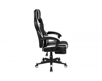 BLNK X40 Gaming Racing Ergonomic Computer Chair with Fully Reclining Back/Arms, Slide-Out Footrest, Massaging Lumbar - White