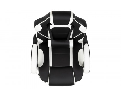 BLNK X40 Gaming Racing Ergonomic Computer Chair with Fully Reclining Back/Arms, Slide-Out Footrest, Massaging Lumbar - White