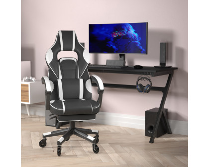 BLNK X40 Gaming Racing Computer Chair with Fully Reclining Back/Arms and Transparent Roller Wheels, Slide-Out Footrest