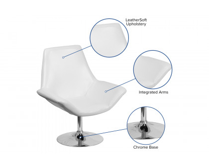 BLNK™ HERCULES Sabrina Series LeatherSoft Side Reception Chair - White