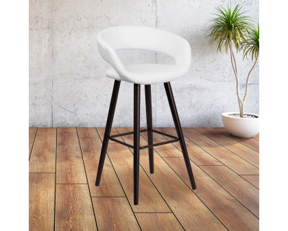 BLNK - Kelsey Series Vinyl Contemporary Cappuccino Wood Counter Height Stool