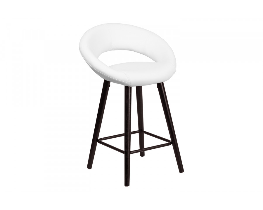 BLNK - Kelsey Series Vinyl Contemporary Cappuccino Wood Counter Height Stool