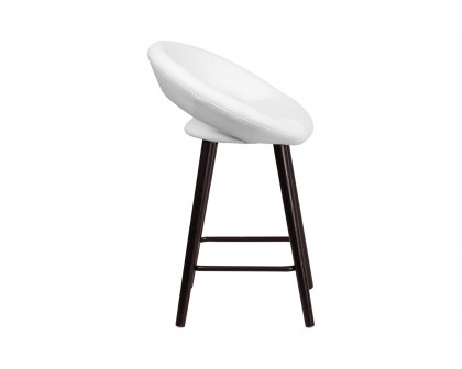 BLNK - Kelsey Series Vinyl Contemporary Cappuccino Wood Counter Height Stool