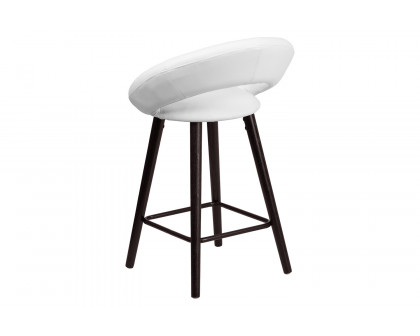 BLNK - Kelsey Series Vinyl Contemporary Cappuccino Wood Counter Height Stool