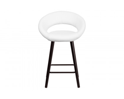 BLNK - Kelsey Series Vinyl Contemporary Cappuccino Wood Counter Height Stool