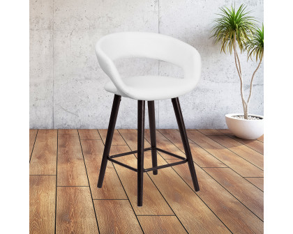 BLNK Brynn Series Vinyl Contemporary Cappuccino Wood Counter Height Stool