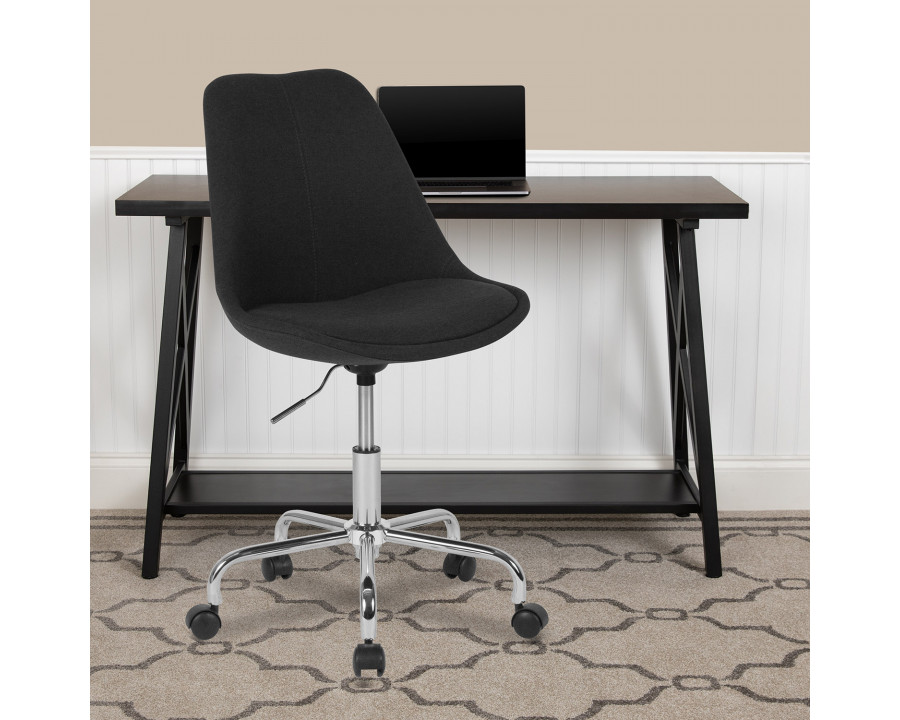 BLNK Aurora Series Mid-Back Task Office Chair with Pneumatic Lift and Chrome Base - Black