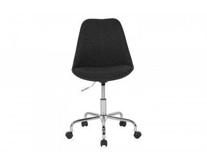 BLNK Aurora Series Mid-Back Task Office Chair with Pneumatic Lift and Chrome Base - Black