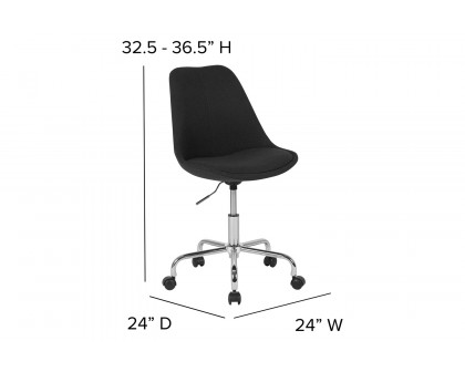 BLNK Aurora Series Mid-Back Task Office Chair with Pneumatic Lift and Chrome Base - Black