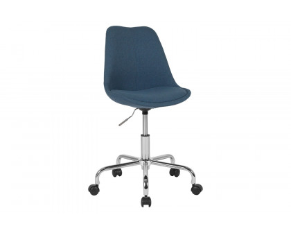 BLNK Aurora Series Mid-Back Task Office Chair with Pneumatic Lift and Chrome Base - Blue