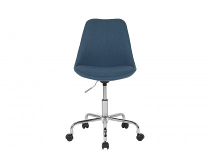 BLNK Aurora Series Mid-Back Task Office Chair with Pneumatic Lift and Chrome Base - Blue