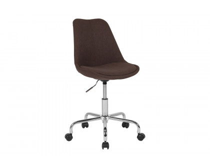 BLNK Aurora Series Mid-Back Task Office Chair with Pneumatic Lift and Chrome Base - Brown