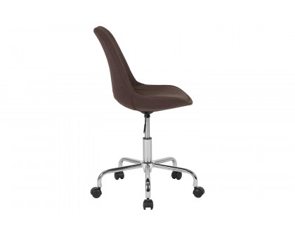 BLNK Aurora Series Mid-Back Task Office Chair with Pneumatic Lift and Chrome Base - Brown