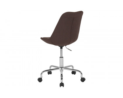 BLNK Aurora Series Mid-Back Task Office Chair with Pneumatic Lift and Chrome Base - Brown