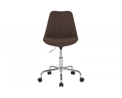 BLNK Aurora Series Mid-Back Task Office Chair with Pneumatic Lift and Chrome Base - Brown