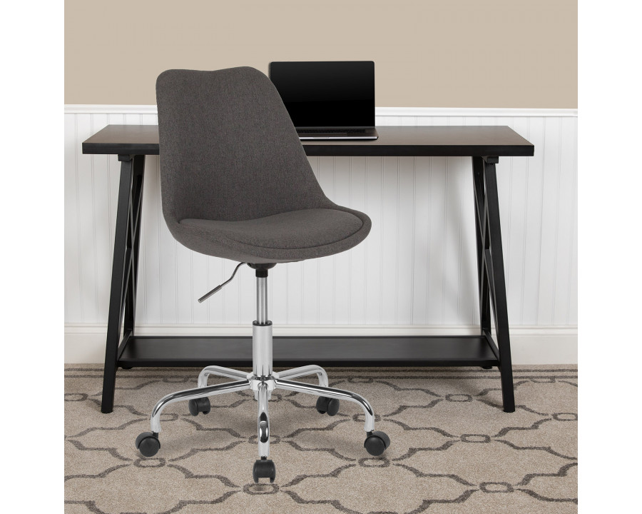 BLNK Aurora Series Mid-Back Task Office Chair with Pneumatic Lift and Chrome Base - Dark Gray