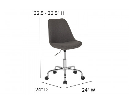 BLNK Aurora Series Mid-Back Task Office Chair with Pneumatic Lift and Chrome Base - Dark Gray