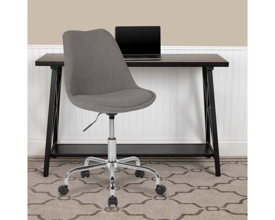 BLNK Aurora Series Mid-Back Task Office Chair with Pneumatic Lift and Chrome Base - Light Gray