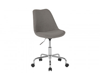 BLNK Aurora Series Mid-Back Task Office Chair with Pneumatic Lift and Chrome Base - Light Gray