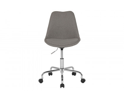 BLNK Aurora Series Mid-Back Task Office Chair with Pneumatic Lift and Chrome Base - Light Gray