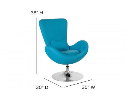 BLNK Egg Series Fabric Side Reception Chair - Aqua