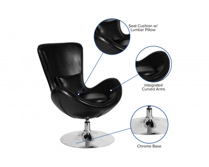 BLNK™ Egg Series LeatherSoft Side Reception Chair - Black