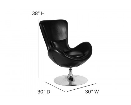 BLNK™ Egg Series LeatherSoft Side Reception Chair - Black