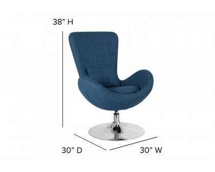 BLNK Egg Series Fabric Side Reception Chair - Blue