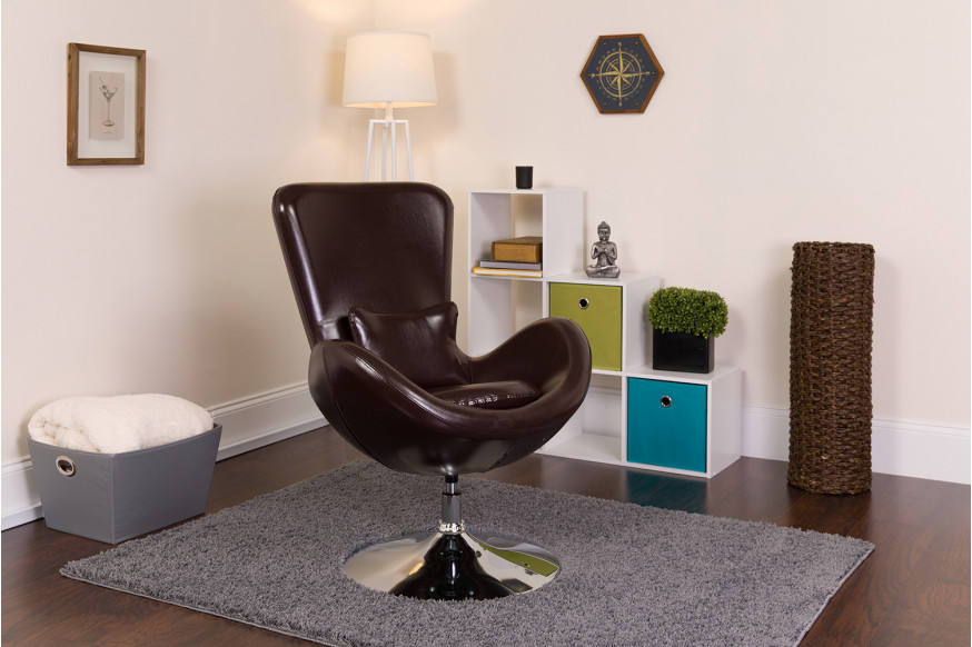 BLNK™ Egg Series LeatherSoft Side Reception Chair - Brown