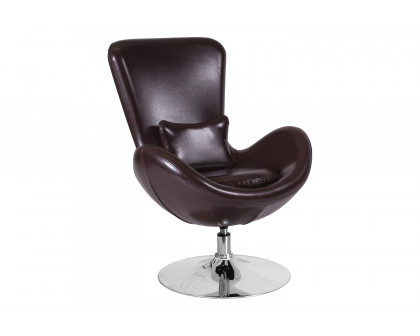 BLNK™ Egg Series LeatherSoft Side Reception Chair - Brown