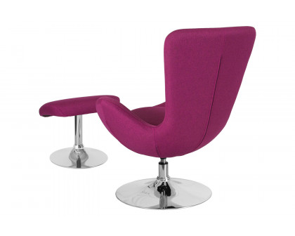 BLNK™ Egg Series Fabric Side Reception Chair with Ottoman - Magenta